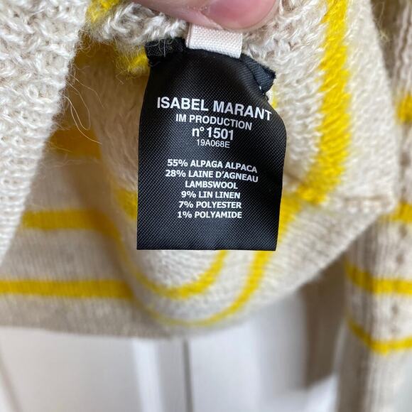 ISABEL MARANT Etoile Georgia Sweater Striped Mock Neck Alpaca US Size 4 Size 36 - Picture 6 of 8